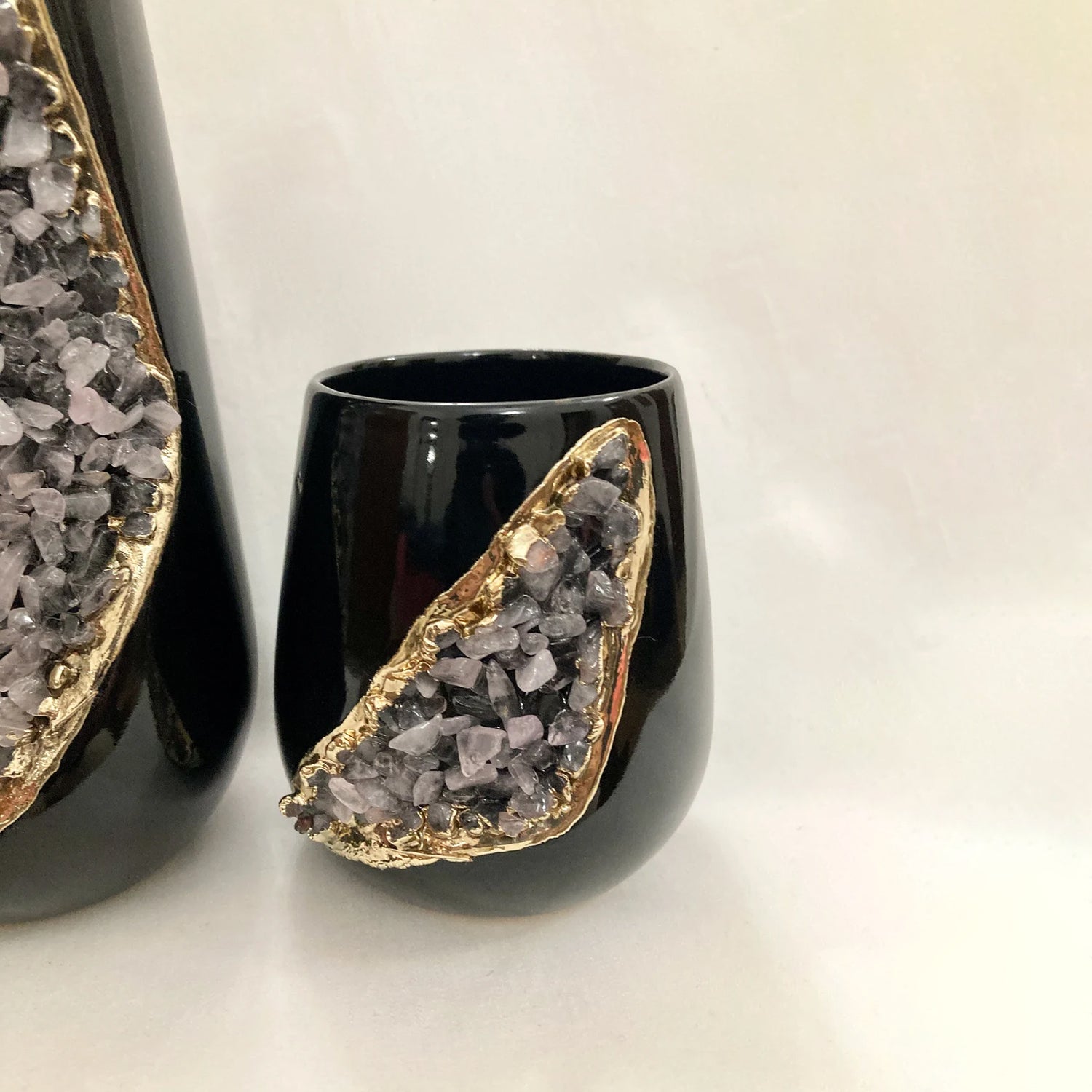 Keramikvasen-Set – 2-teilig in Schwarz | Moderne Dekovasen für stilvolle Wohnräume