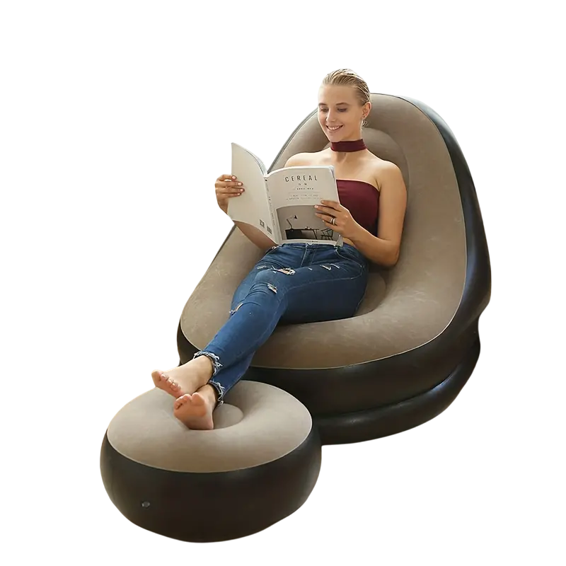 Aufblasbares Loungesofa mit Hocker – Komfortables Luftsofa zum Entspannen für Zuhause & Outdoor