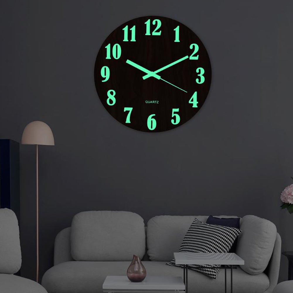 Nachleuchtende Wanduhr 30 cm