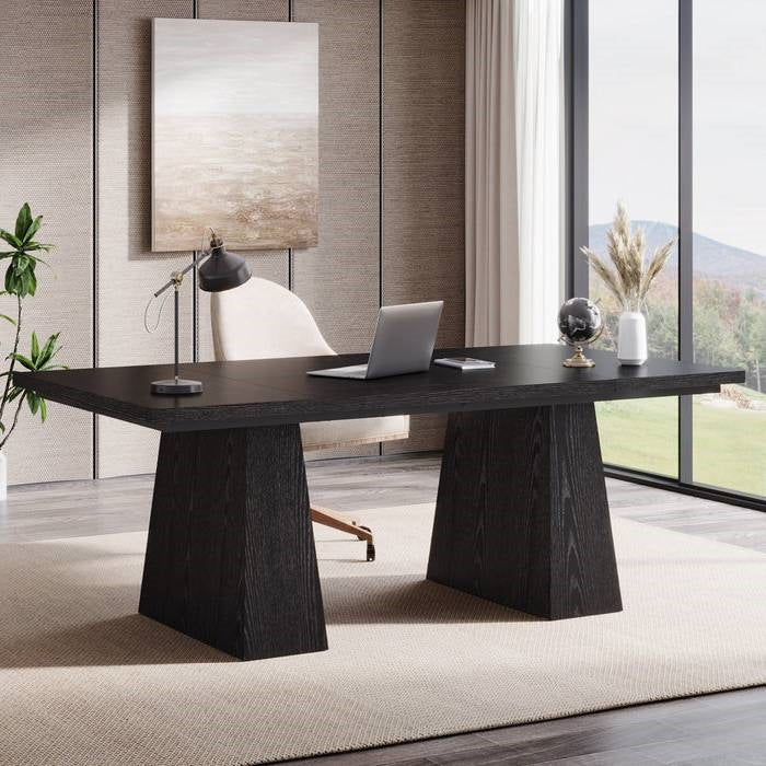 Moderner Schreibtisch in Schwarz-Holzoptik