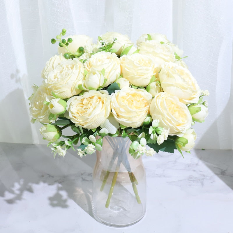 Künstliche Pfingstrosen aus Seide – Realistische Kunstblumen für Vase, Wohnzimmer, Hochzeit & stilvolle Dekoration
