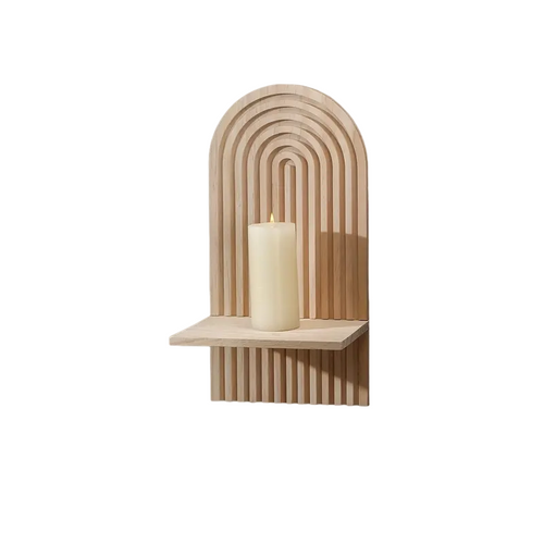 Boho Sonnen-Wandregal aus Holz