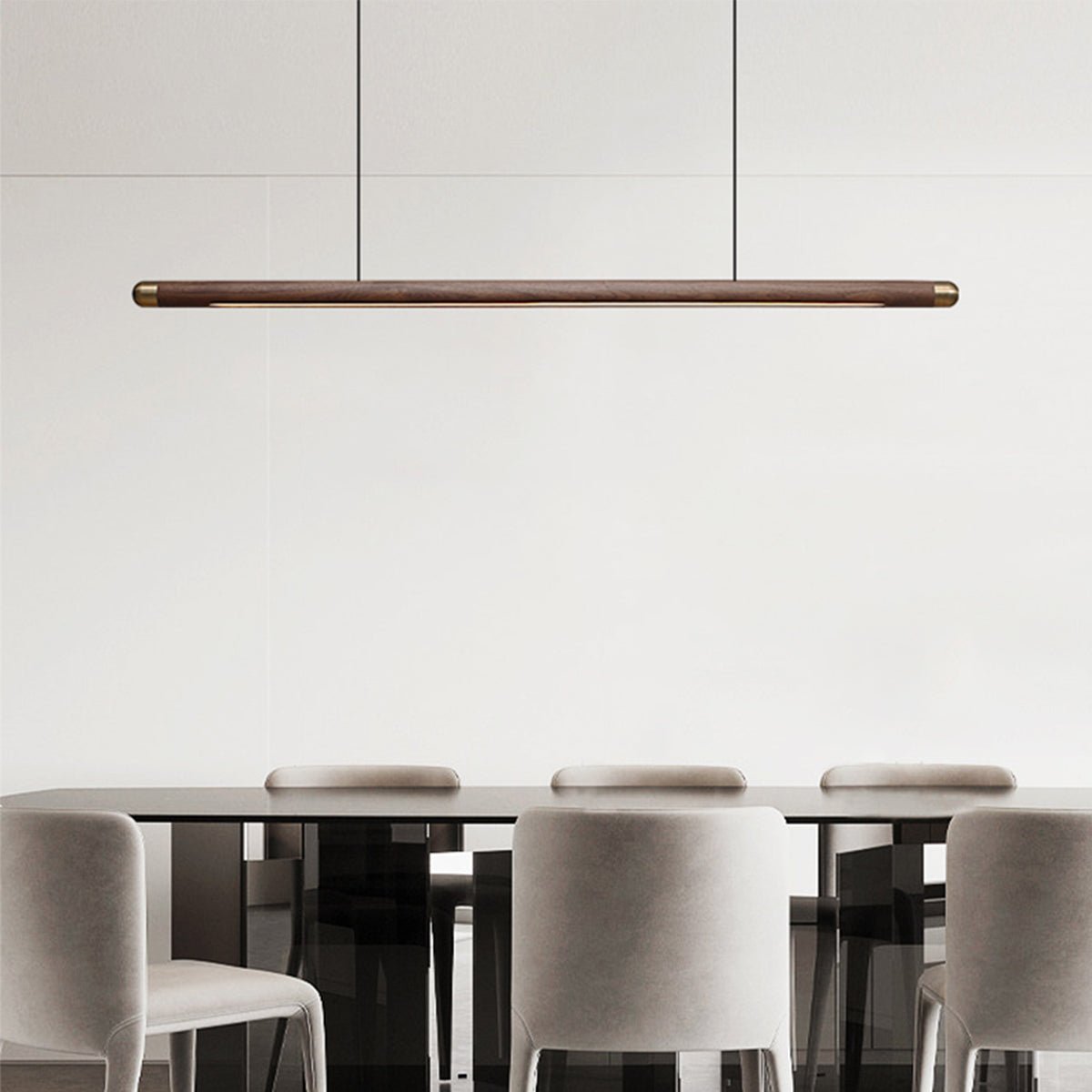 Premium Pendelleuchte aus Massivholz & Messing