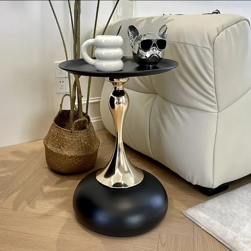 Premium Runder Beistelltisch – Schwarz