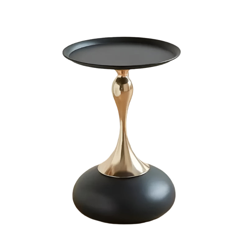 Premium Runder Beistelltisch – Schwarz